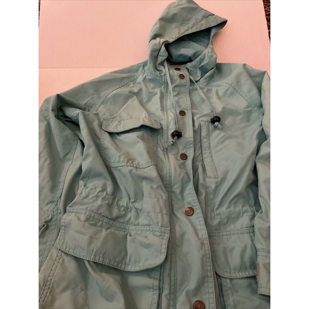 Eddie Bauer Windbreaker Jacket Women Small‎ Teal Blue  Full Zip